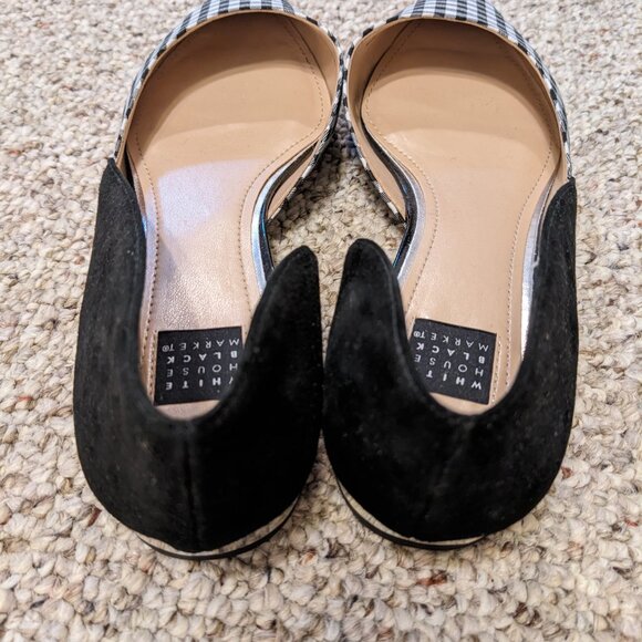 White House Black Market Black and White Gingham Flats - Picture 5 of 5